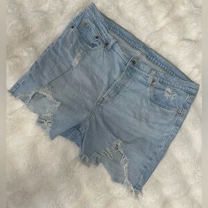 Levi’s Distressed High Rise Mom Shorts